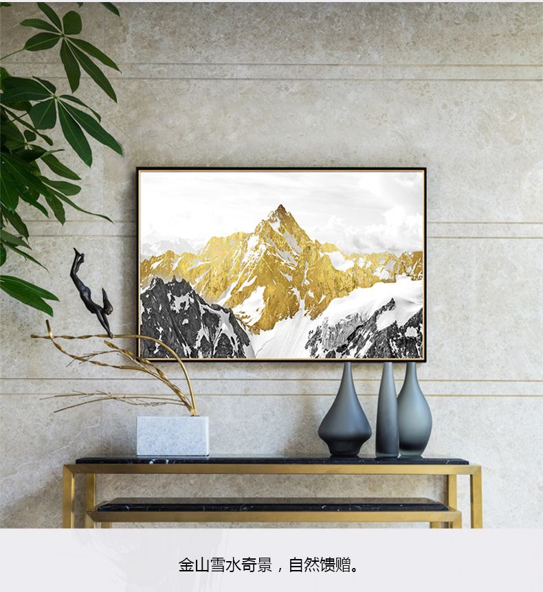 現代油畫 客廳別墅沙發背景墻掛畫 靠山招財畫 純手繪油畫 雪山圣景（單）