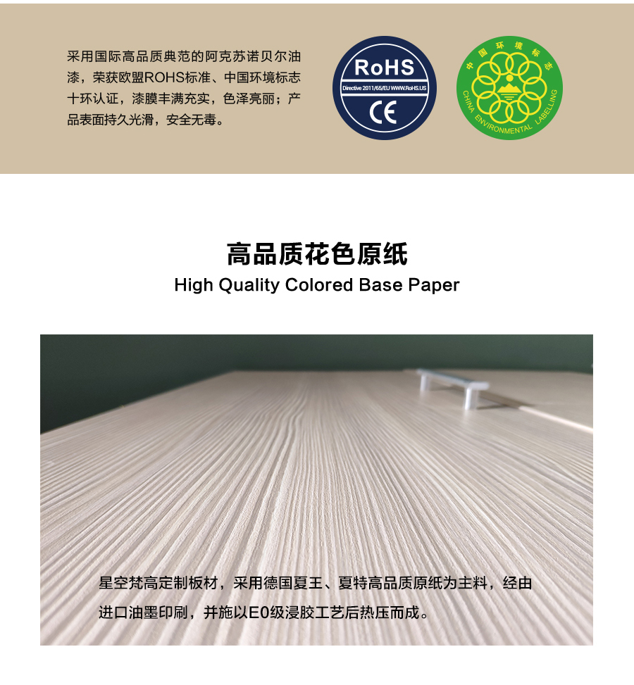星空梵高定制櫥柜 現(xiàn)代簡(jiǎn)約整體定制櫥柜 石英石臺(tái)面定制櫥柜 雙飾面-顆粒橫紋時(shí)光胡桃定制櫥柜