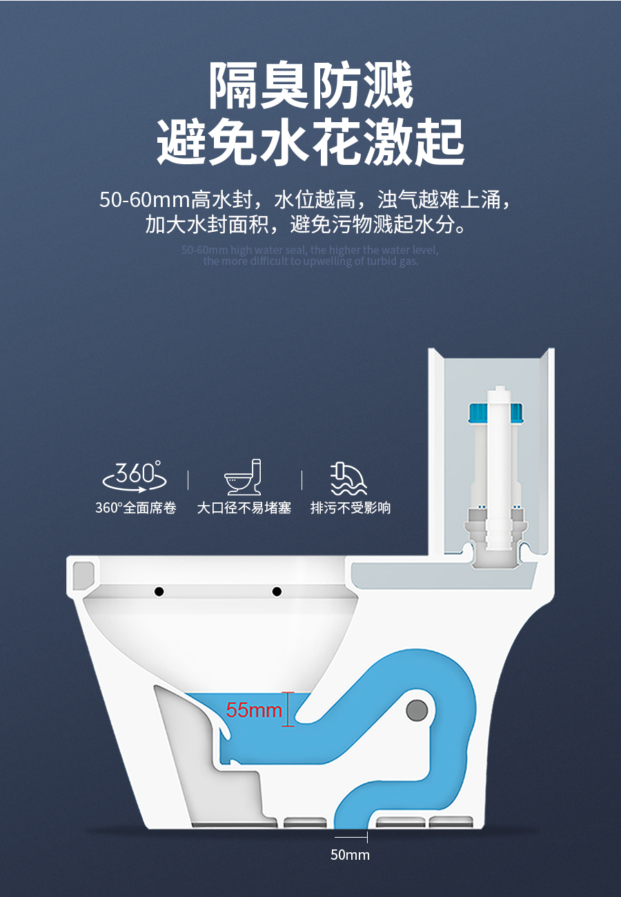 家用衛生間馬桶 普通陶瓷坐便器 沖水抽水馬桶 一體式座便節水防臭靜音虹吸式馬桶 2899